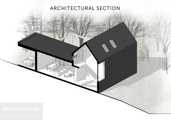 سکشن معماری ویلا 100 متری Y