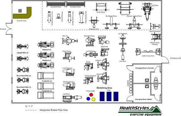 پلان باشگاه بدن سازی