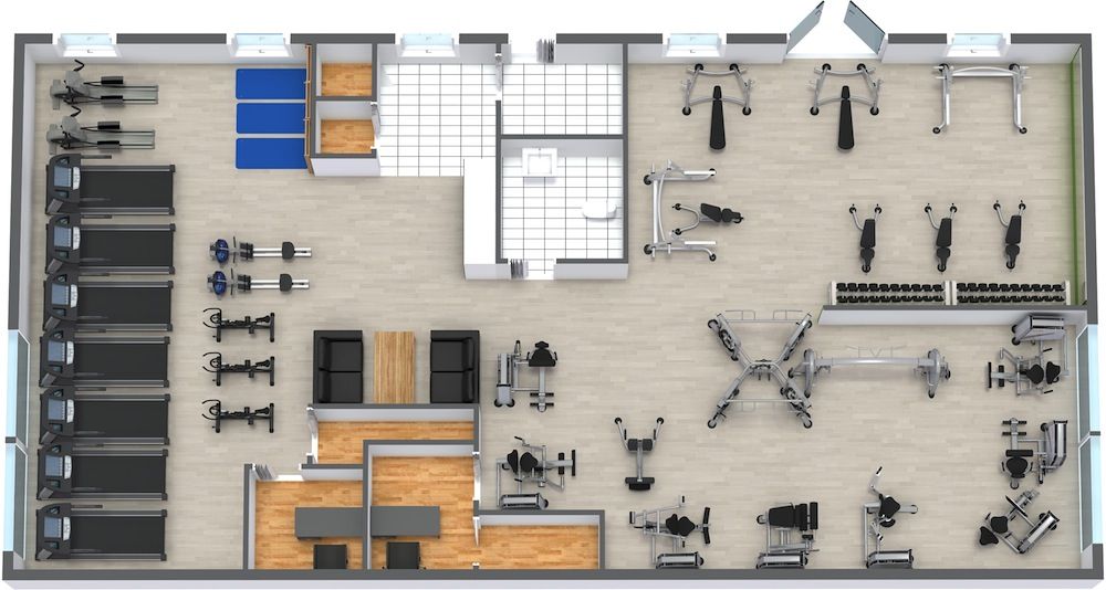 طراحی پلان باشگاه بدن سازی