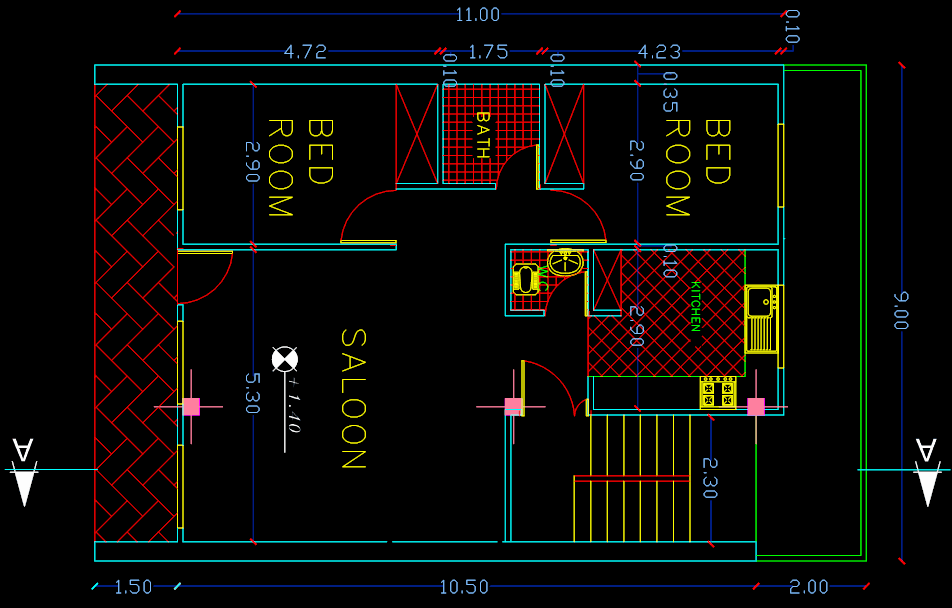 نقشه ویلای 100 متری
