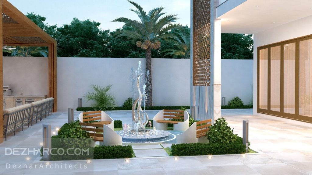 طراحی محوطه ویلا مدرن
