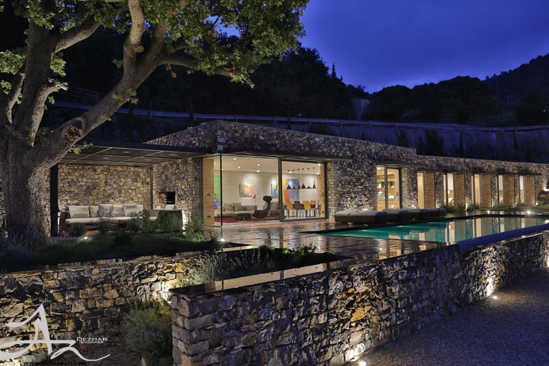 طراحی نما ویلا با سنگ لاشه