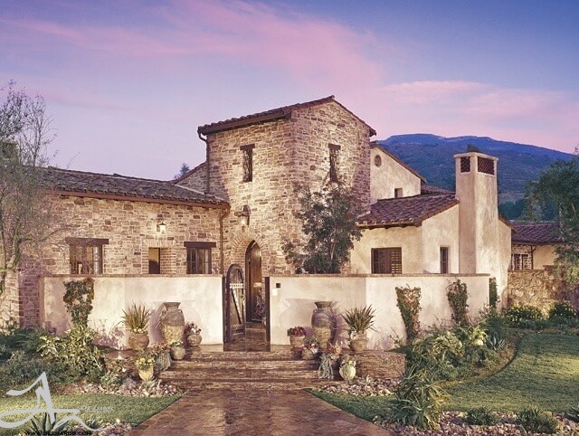 طراحی نما ساختمان سنگ لاشه