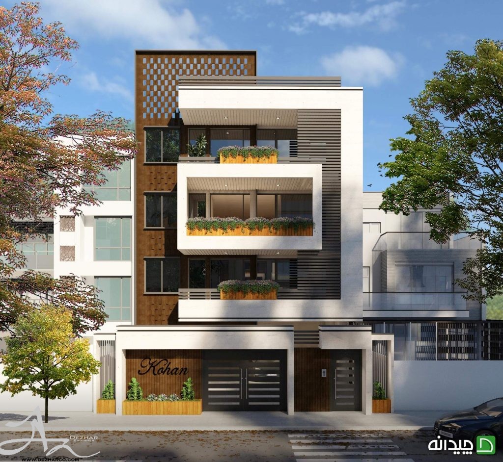 طراحی نما ساختمان 3 طبقه