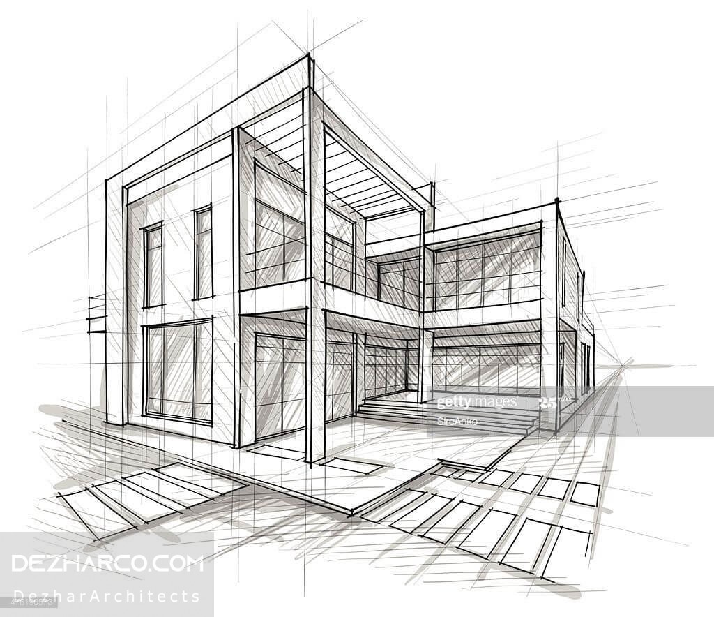 طراحی رندرهای دستی و اسکچ ویلا