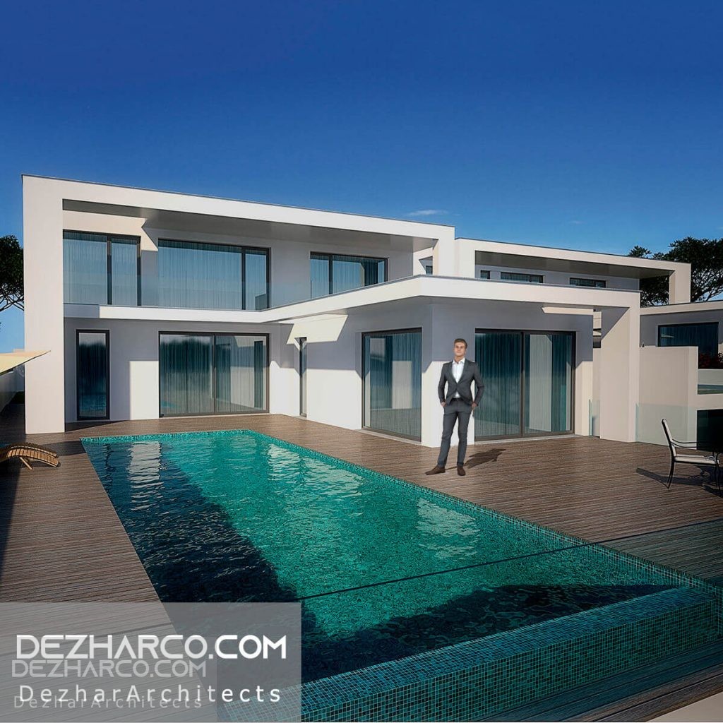 طراحی ویلا مدرن با استخر