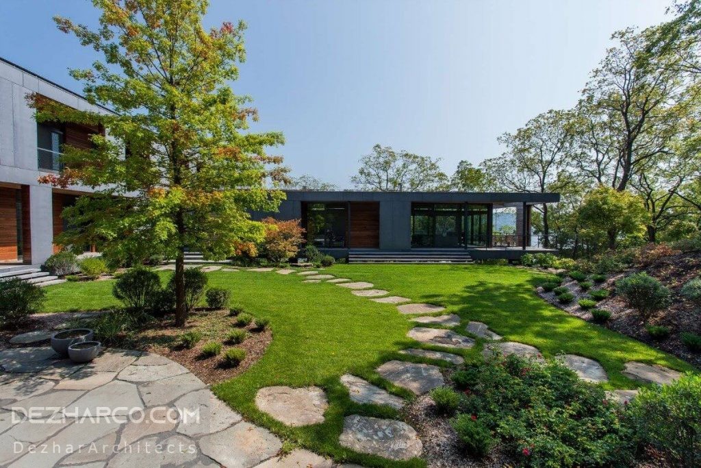 طراحی مسیر ورودی در باغ ویلا