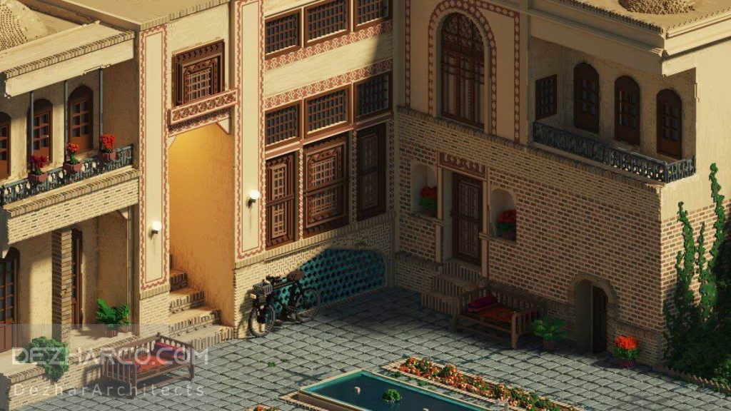 باغ ویلا ایرانی سنتی با آجر