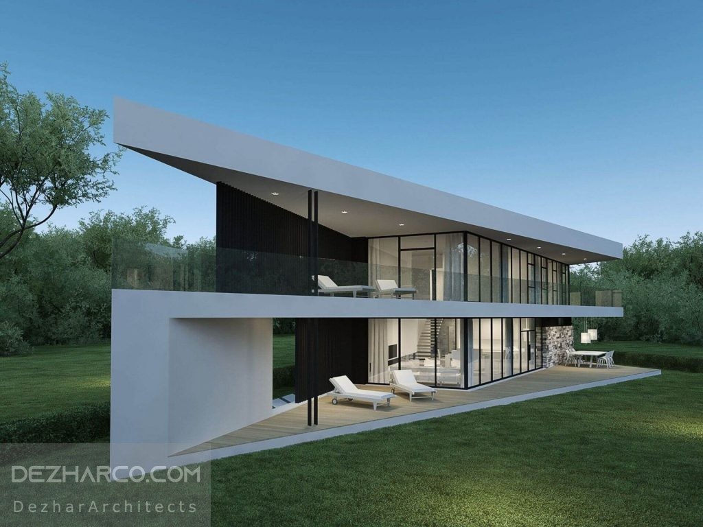 طراحی ویلا با زمین مثلثی