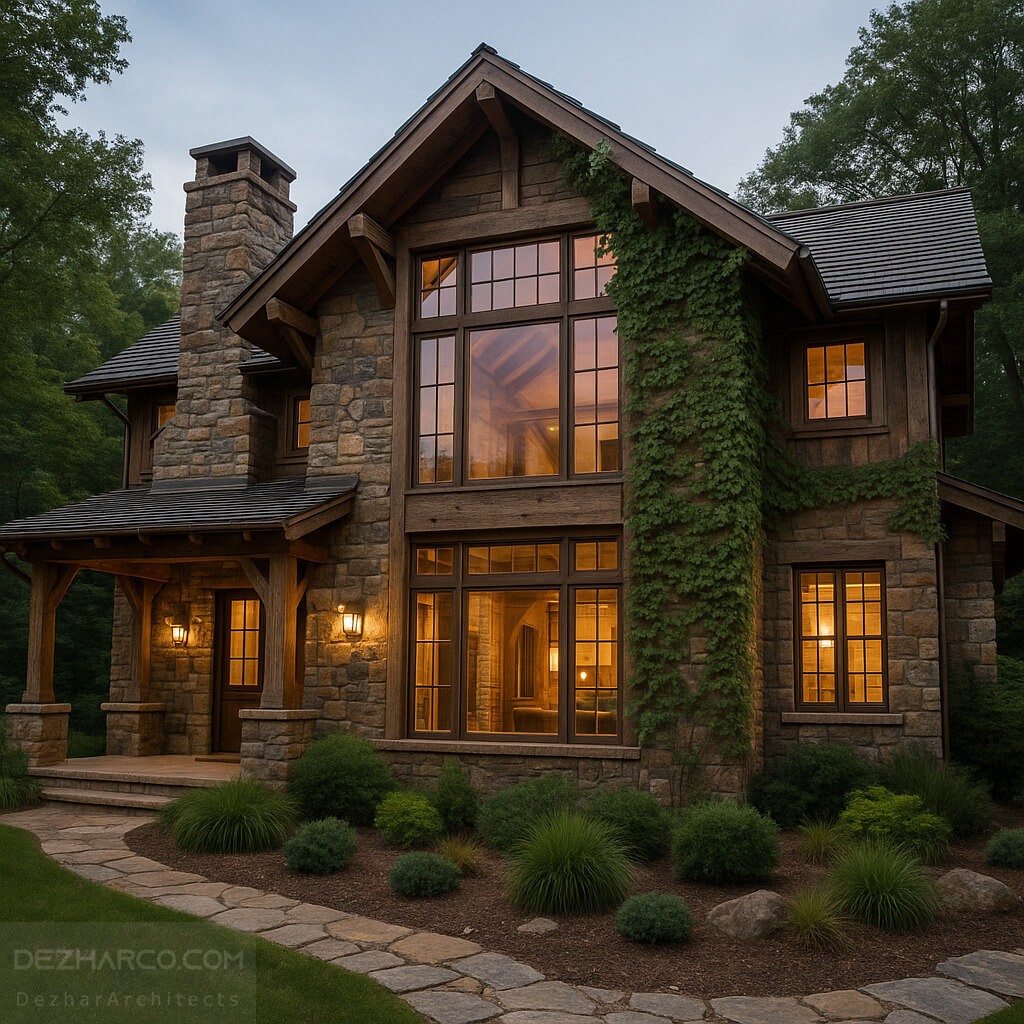 طراحی نما ویلا روستیک