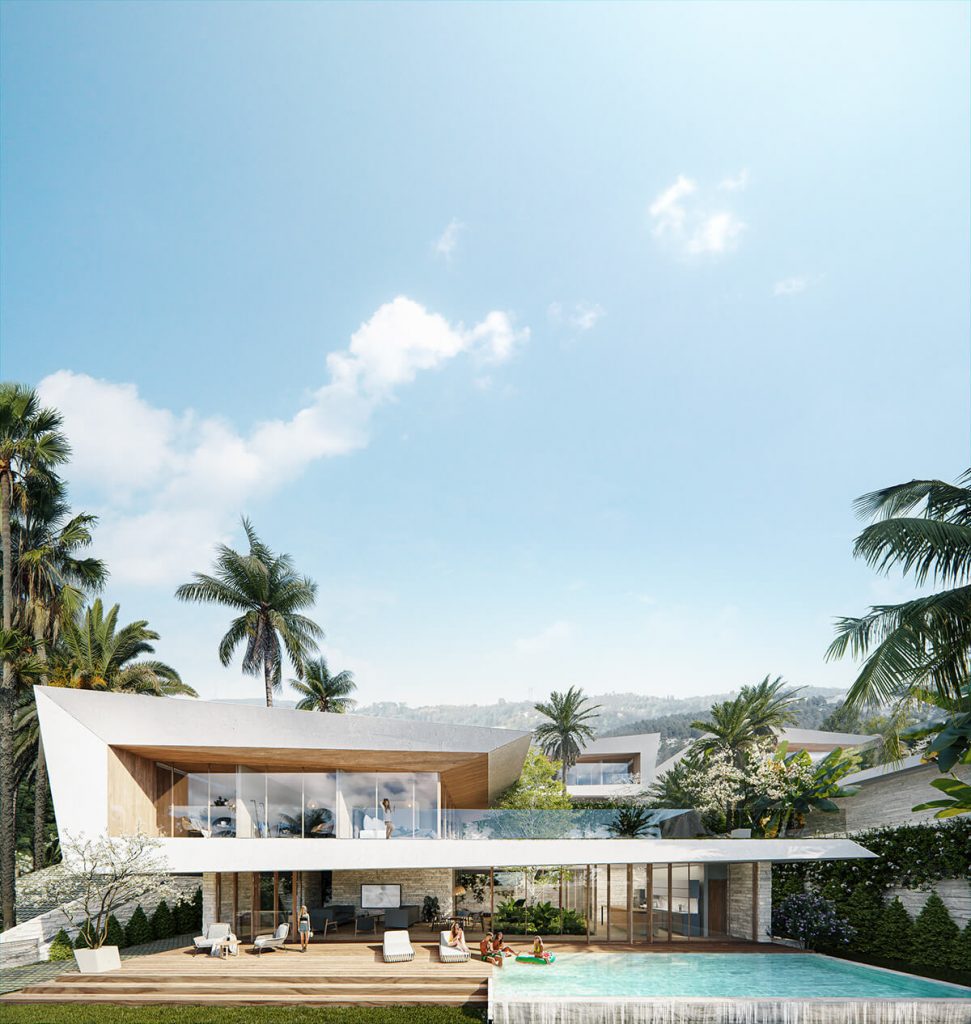 طراحی نما مدرن ساحلی ویلا