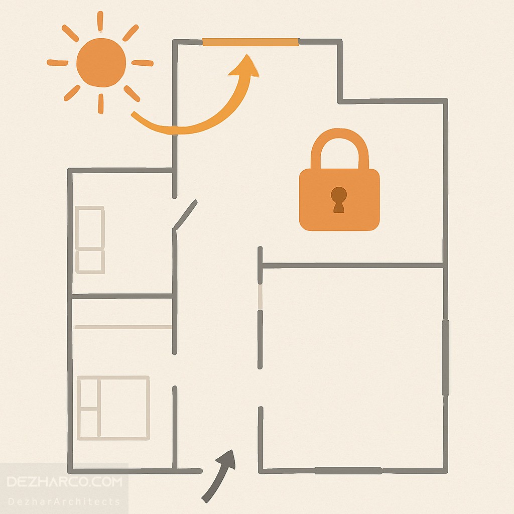 نورگیری در پلان کوچک ویلا