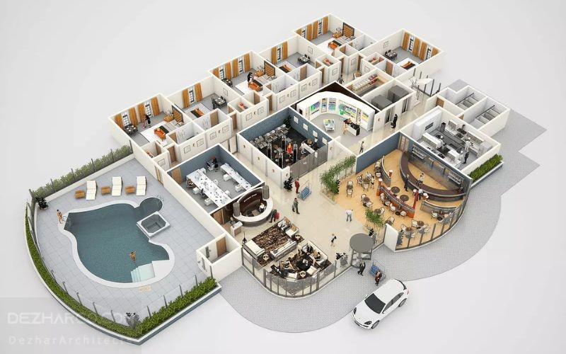 ریز فضاهای هتل 4 ستاره